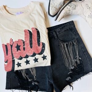 {Pink Lily} Y’all short sleeve tee, nwt